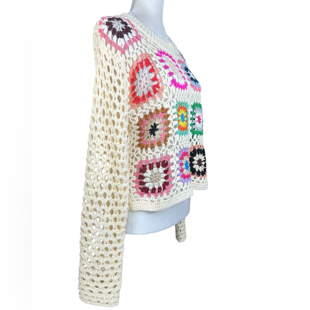Debut Crochet Granny Square Sweater M
Open Knit Boho Patchwork Retro Cottagecore - Picture 3 of 10